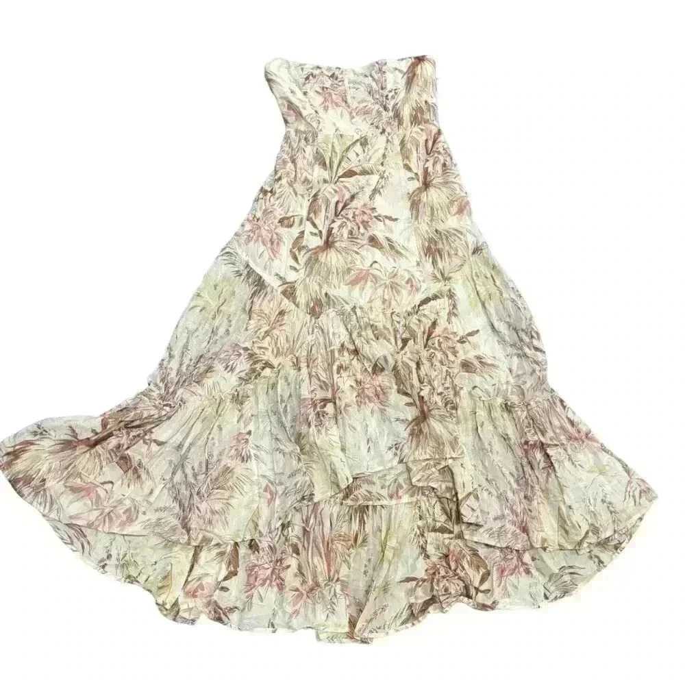 Bohemian Strapless Maxi Dress By Anthropologie - UK 12 US 8 EU 40 Floral Flowy - Picture 2 of 8